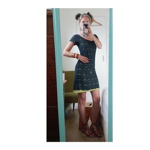 Chelsea & Violet Lace Overlay Midi Dress